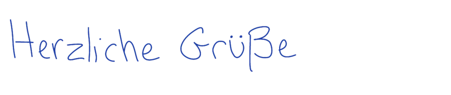 „Herzliche Grüße“ in Handschrift 16