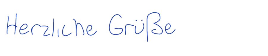 „Herzliche Grüße“ in Handschrift 17