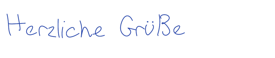 „Herzliche Grüße“ in Handschrift 19