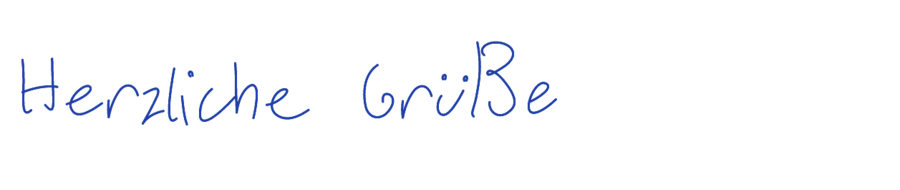 „Herzliche Grüße“ in Handschrift 21