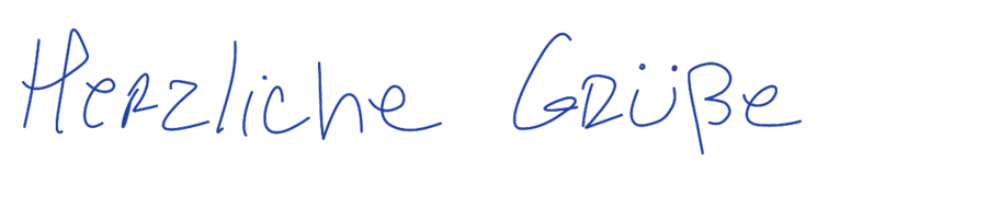 „Herzliche Grüße“ in Handschrift 25