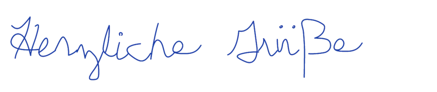 „Herzliche Grüße“ in Handschrift 27