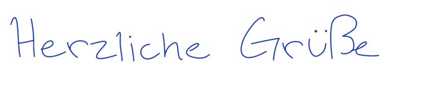 „Herzliche Grüße“ in Handschrift 29