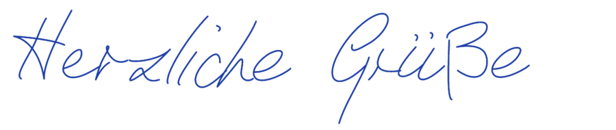 „Herzliche Grüße“ in Handschrift 3