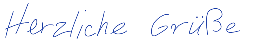 „Herzliche Grüße“ in Handschrift 30