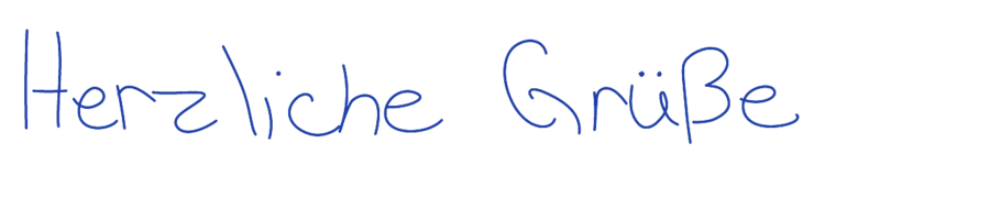 „Herzliche Grüße“ in Handschrift 35