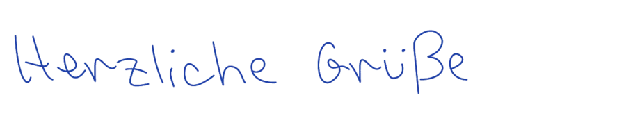 „Herzliche Grüße“ in Handschrift 36
