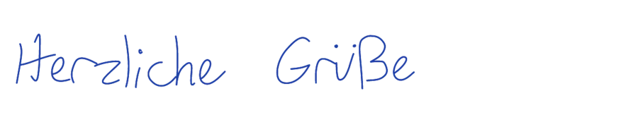 „Herzliche Grüße“ in Handschrift 37