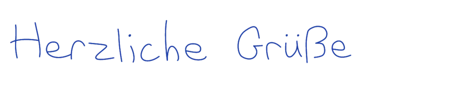 „Herzliche Grüße“ in Handschrift 39