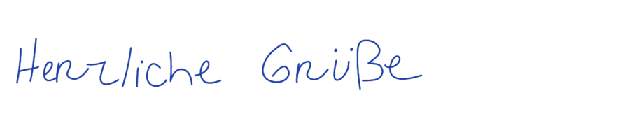 „Herzliche Grüße“ in Handschrift 40