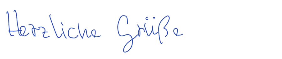 „Herzliche Grüße“ in Handschrift 41