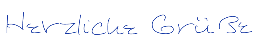 „Herzliche Grüße“ in Handschrift 5