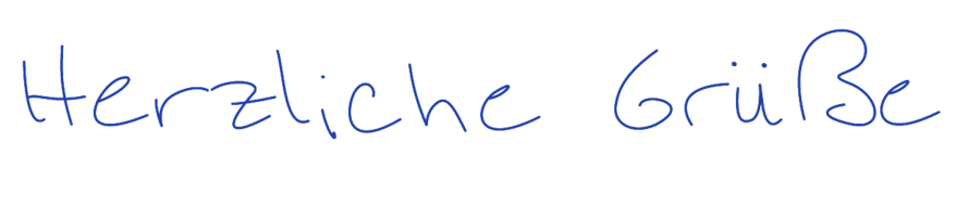„Herzliche Grüße“ in Handschrift 7
